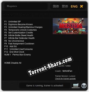 Трейнер для Mugsters [v1.0.1]