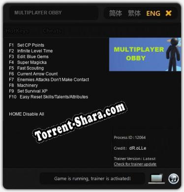 Трейнер для MULTIPLAYER OBBY [v1.0.2]