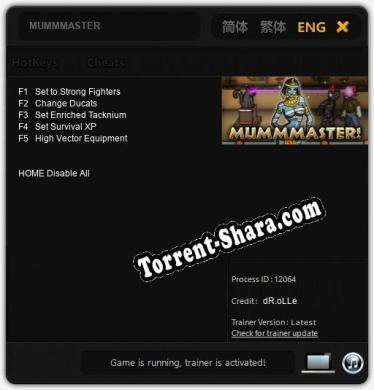 MUMMMASTER: Трейнер +5 [v1.9]