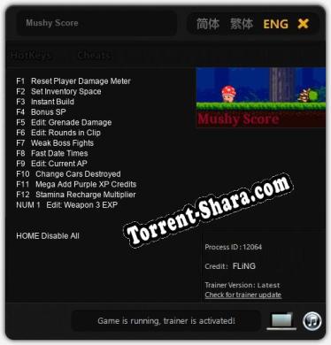 Mushy Score: Трейнер +13 [v1.2]