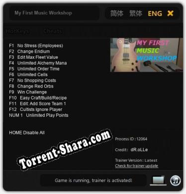 Трейнер для My First Music Workshop [v1.0.9]