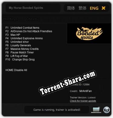 Трейнер для My Horse Bonded Spirits [v1.0.7]