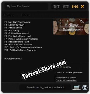 My Inner Ear Quartet: Трейнер +11 [v1.5]