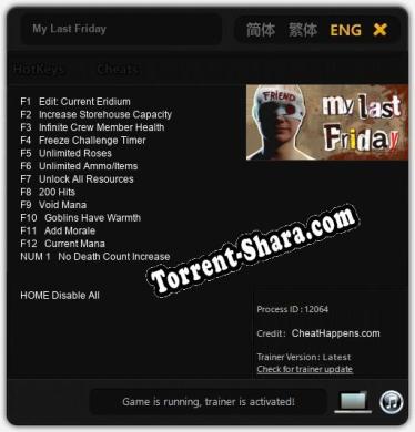 My Last Friday: Трейнер +13 [v1.1]