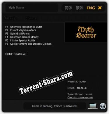 Myth Bearer: ТРЕЙНЕР И ЧИТЫ (V1.0.91)