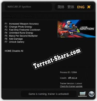 Трейнер для NASCAR 21 Ignition [v1.0.2]