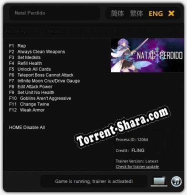 Трейнер для Natal Perdido [v1.0.5]