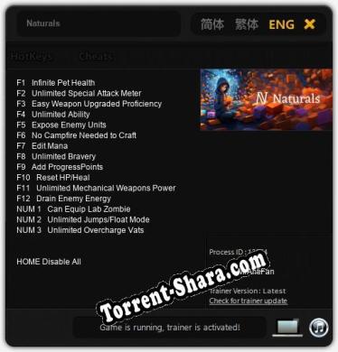 Naturals: Читы, Трейнер +15 [MrAntiFan]