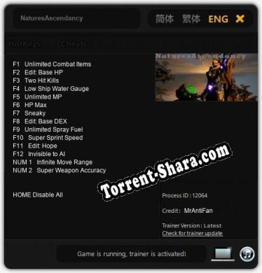 NaturesAscendancy: ТРЕЙНЕР И ЧИТЫ (V1.0.74)