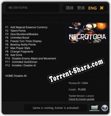 NECROTOPIA: Трейнер +12 [v1.7]