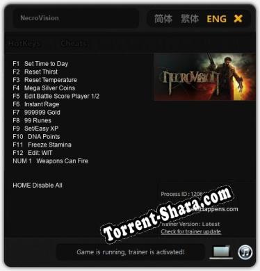 NecroVision: ТРЕЙНЕР И ЧИТЫ (V1.0.78)