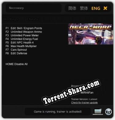 Трейнер для Necrowarp [v1.0.6]