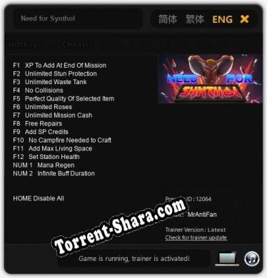 Трейнер для Need for Synthol [v1.0.4]