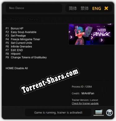 Neo Dance: Трейнер +9 [v1.7]