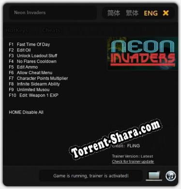 Трейнер для Neon Invaders [v1.0.2]