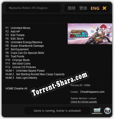 Трейнер для Neptunia Riders VS Dogoos [v1.0.7]