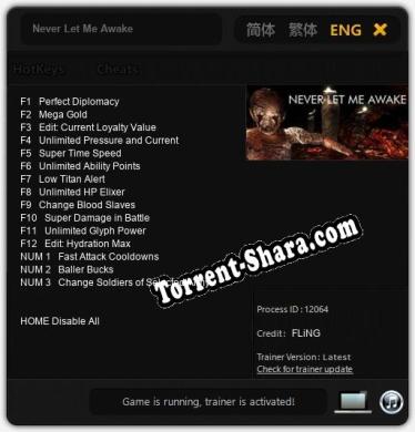 Never Let Me Awake: Трейнер +15 [v1.7]