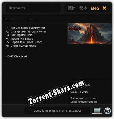 Neverwards: Читы, Трейнер +6 [FLiNG]