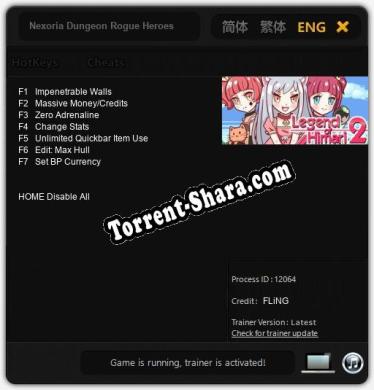 Nexoria Dungeon Rogue Heroes: Трейнер +7 [v1.2]