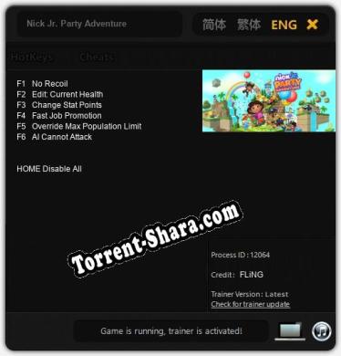 Трейнер для Nick Jr. Party Adventure [v1.0.7]