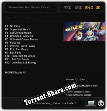 Nickelodeon Kart Racers 2 Grand Prix: Трейнер +12 [v1.3]