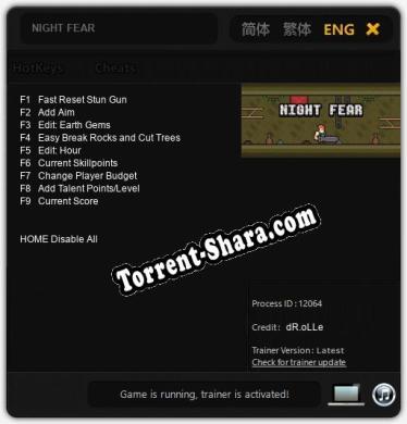NIGHT FEAR: ТРЕЙНЕР И ЧИТЫ (V1.0.14)