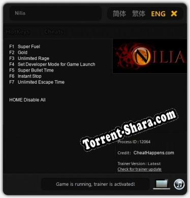 Трейнер для Nilia [v1.0.7]