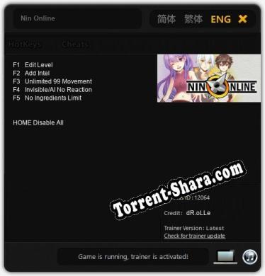 Nin Online: Читы, Трейнер +5 [dR.oLLe]