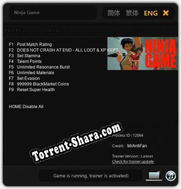 Трейнер для Ninja Game [v1.0.6]