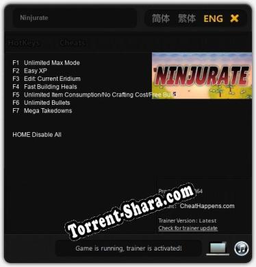 Ninjurate: Читы, Трейнер +7 [CheatHappens.com]