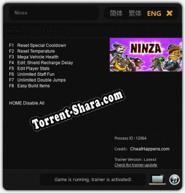 Трейнер для Ninza [v1.0.1]