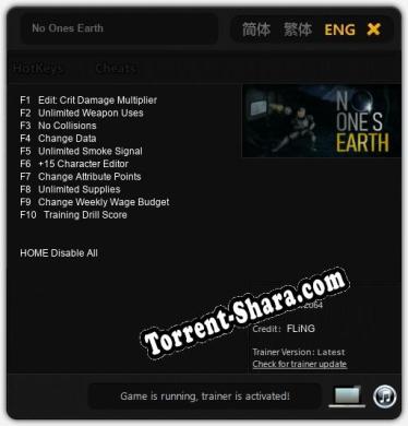 No Ones Earth: Трейнер +10 [v1.9]