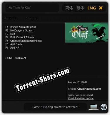 No Tithe for Olaf: Трейнер +7 [v1.5]