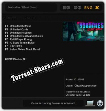 Nobodies Silent Blood: Трейнер +8 [v1.3]