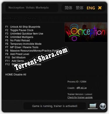 Nociception  Voltaic Marketplace: Читы, Трейнер +12 [dR.oLLe]