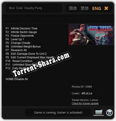 Noir Total  Deadly Party: Читы, Трейнер +12 [dR.oLLe]