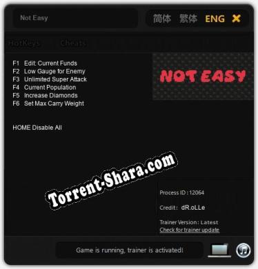 Not Easy: Трейнер +6 [v1.4]