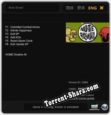 Note Brawl: Читы, Трейнер +6 [MrAntiFan]