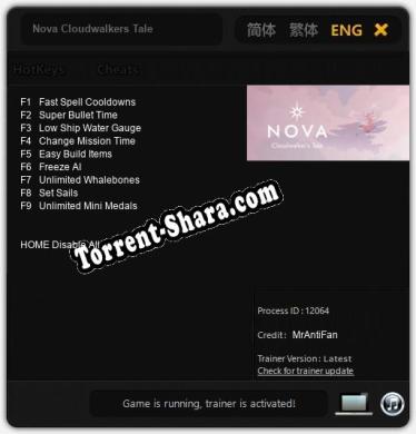 Nova Cloudwalkers Tale: Трейнер +9 [v1.8]