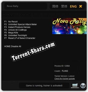 Nova Rally: Читы, Трейнер +7 [FLiNG]