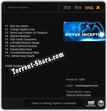 Novus Inceptio: ТРЕЙНЕР И ЧИТЫ (V1.0.95)