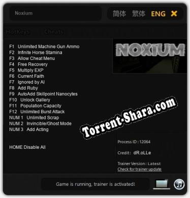 Noxium: Читы, Трейнер +15 [dR.oLLe]