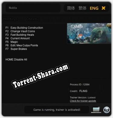Трейнер для Nubla [v1.0.4]