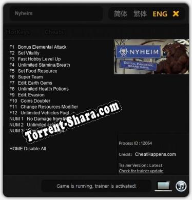 Трейнер для Nyheim [v1.0.4]