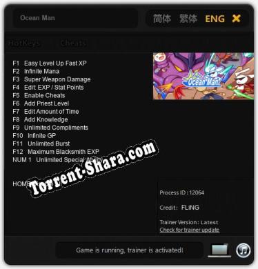 Трейнер для Ocean Man [v1.0.3]