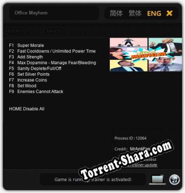 Трейнер для Office Mayhem [v1.0.3]