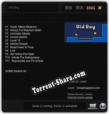 Трейнер для Old Boy [v1.0.6]