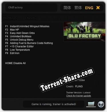 OldFactory: Трейнер +9 [v1.7]