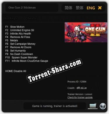 Трейнер для One Gun 2 Stickman [v1.0.5]