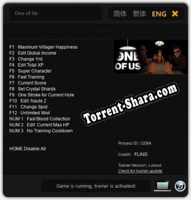 Трейнер для One of Us [v1.0.7]